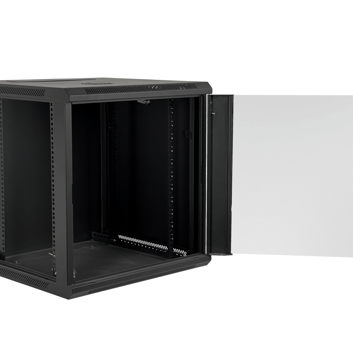 Gabinete Rack de Pared LINKMADE 12U, Fondo 60cm, Negro, Incluye M6-2U 2