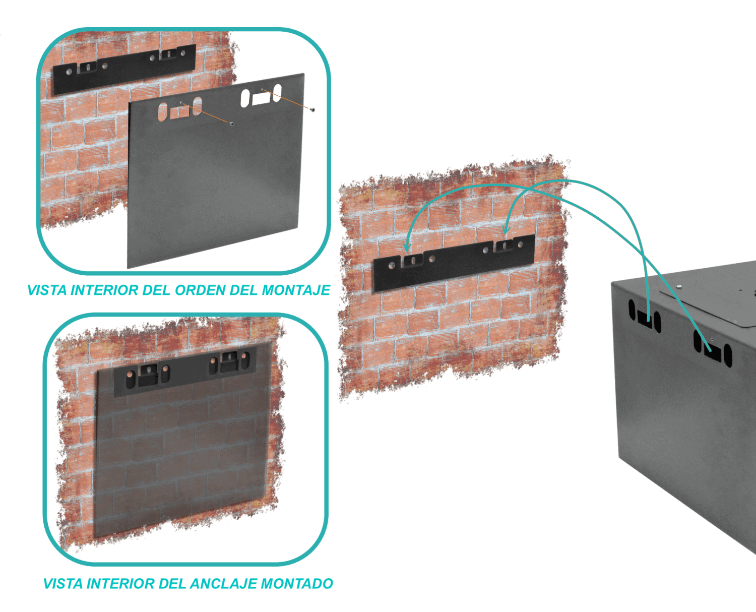 Gabinete Rack de Pared LINKMADE 12U, Fondo 60cm, Negro, Incluye M6-2U 3