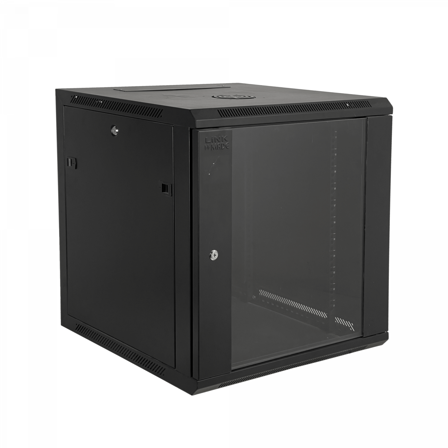 Gabinete Rack de Pared LINKMADE 12U, Fondo 60cm, Negro, Incluye M6-2U 4