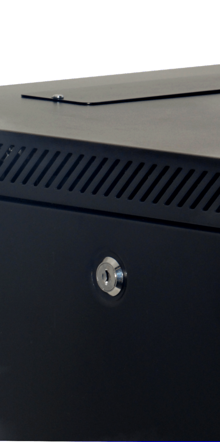 Gabinete Rack de Pared LINKMADE 9U, Fondo 60cm, Negro, Incluye M6-2U 3