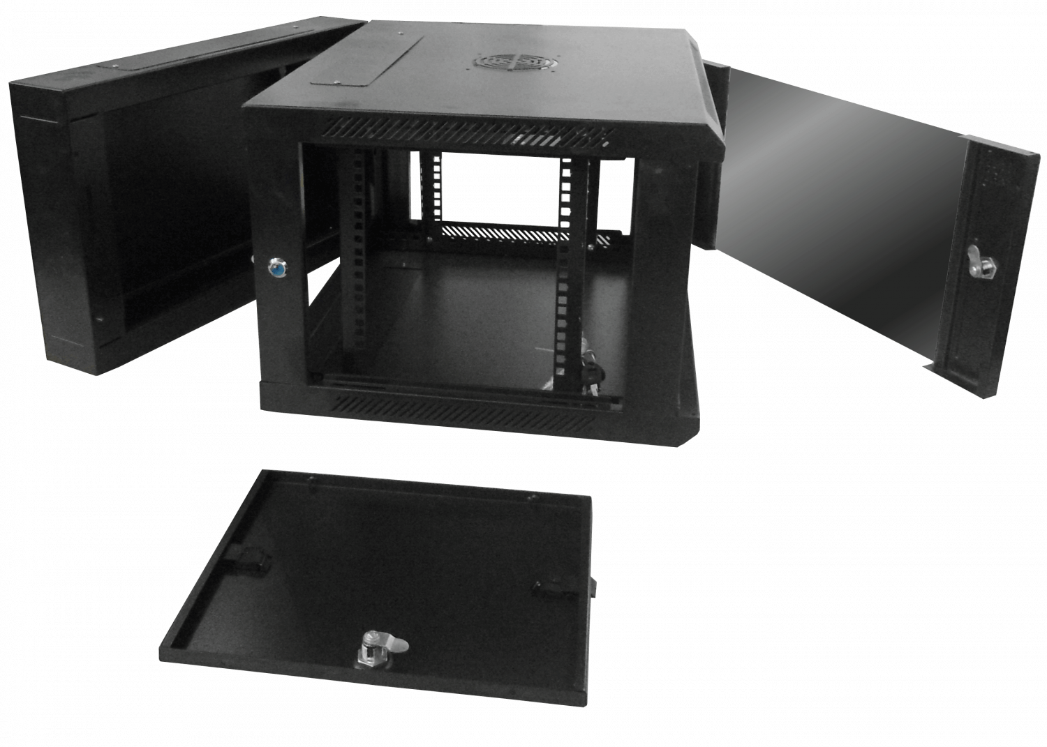 Gabinete Rack Mural LINKMADE RKD06-6L - 6U, Doble Bisagra, 60cm Fondo 1