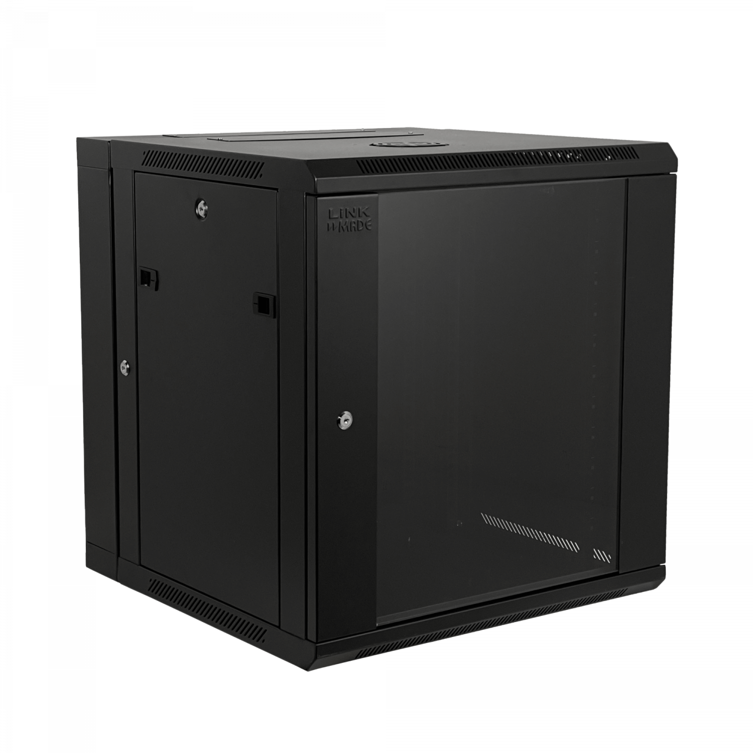 Rack LINKMADE 12U, Doble Bisagra, Fondo 60cm, Negro, Incluye 2U 2