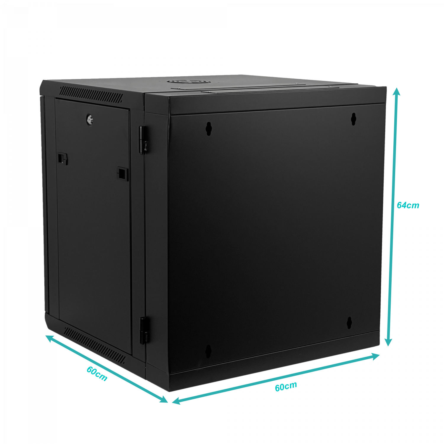 Rack LINKMADE 12U, Doble Bisagra, Fondo 60cm, Negro, Incluye 2U 3