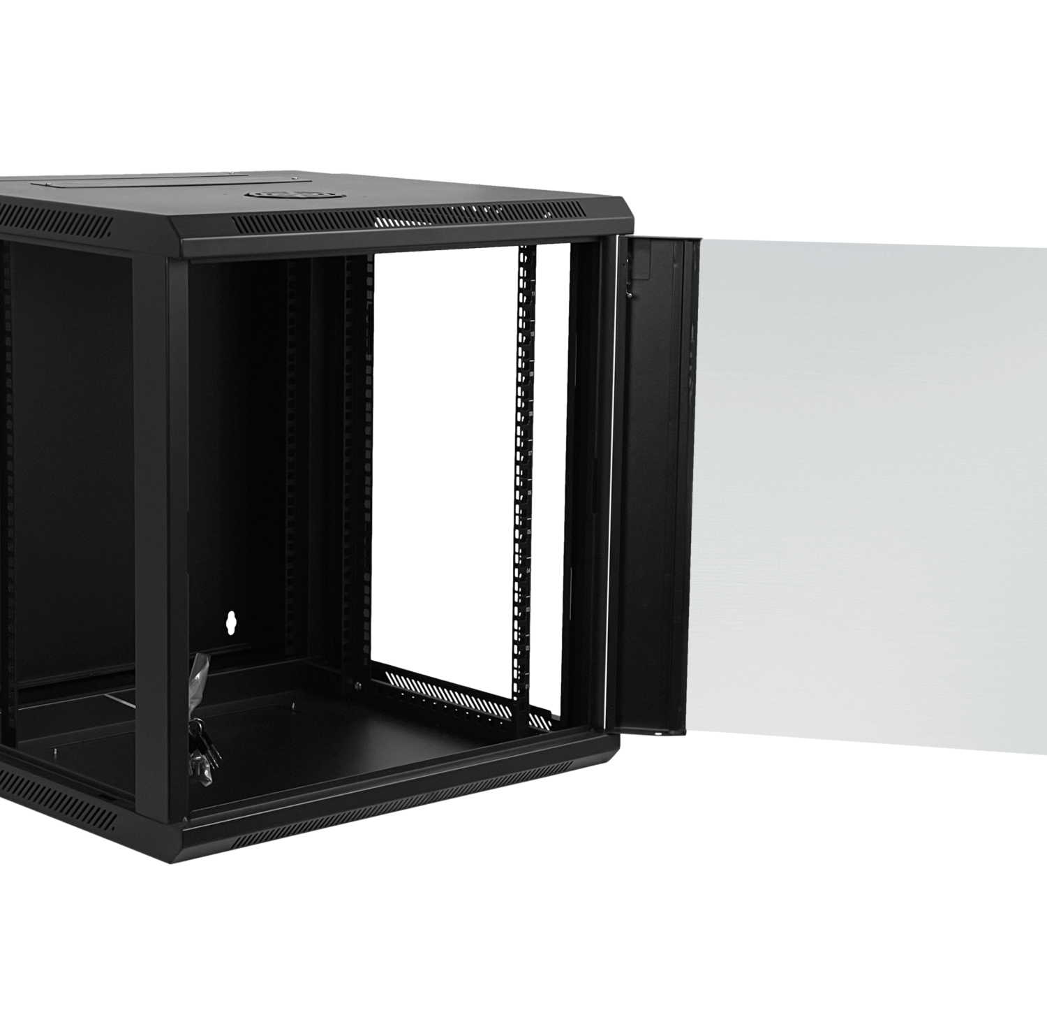 Rack LINKMADE 12U, Doble Bisagra, Fondo 60cm, Negro, Incluye 2U 4