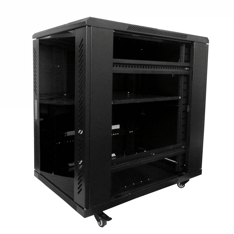 Rack Piso LINKMADE RK18-9VL 18U 90cm Fondo Negro PDU y Ventilacion Incluidas 5