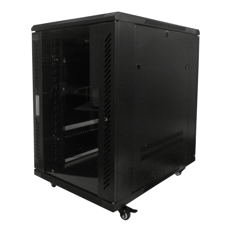 Rack Piso LINKMADE RK18-9VL 18U 90cm Fondo Negro PDU y Ventilacion Incluidas 6