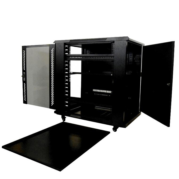 Rack Piso LINKMADE RK18-9VL 18U 90cm Fondo Negro PDU y Ventilacion Incluidas 7