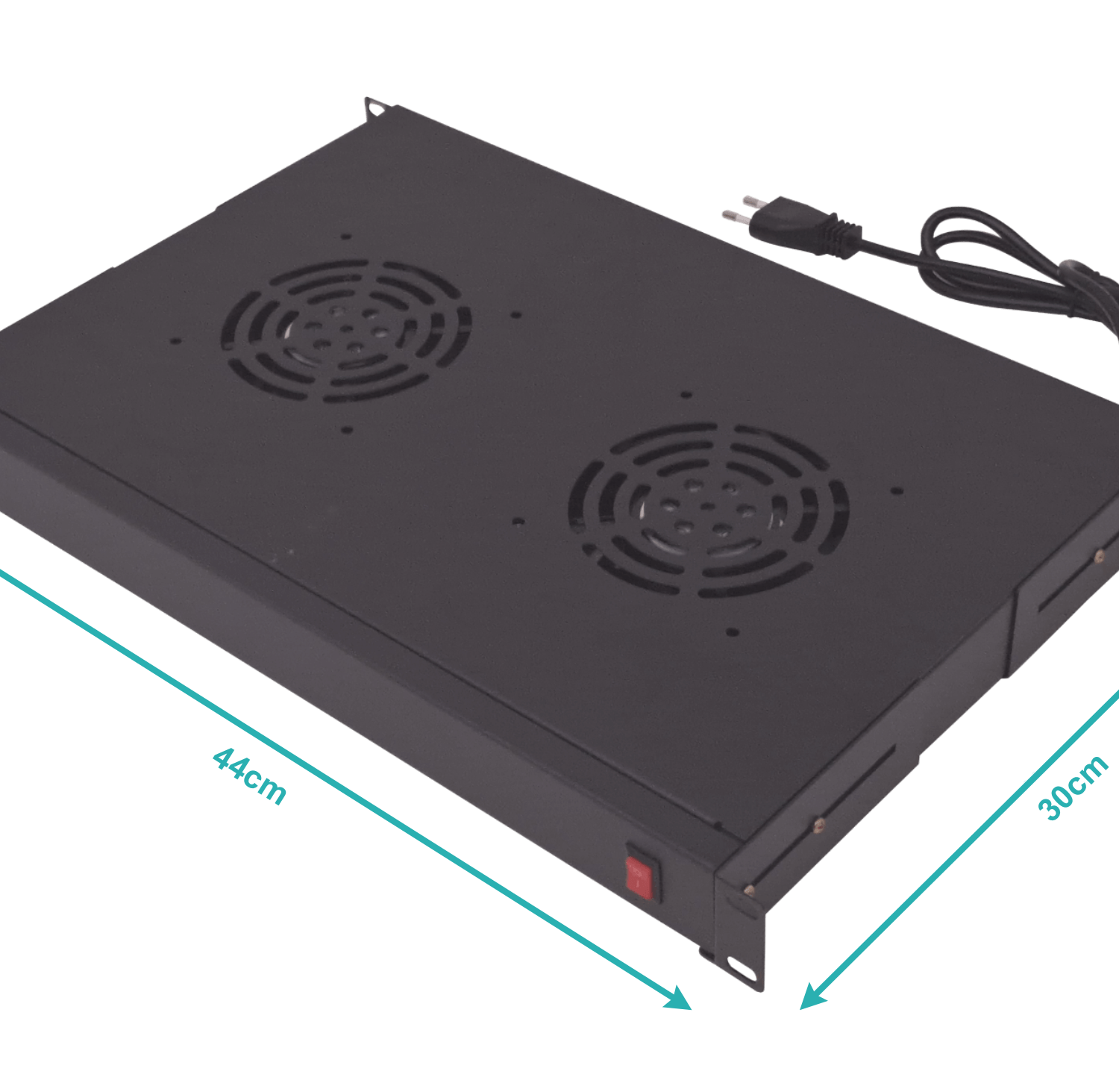 Panel Ventilado LINKMADE RAT-1L 1U Negro 2 Ventiladores con Switch Encendido 220VAC 1
