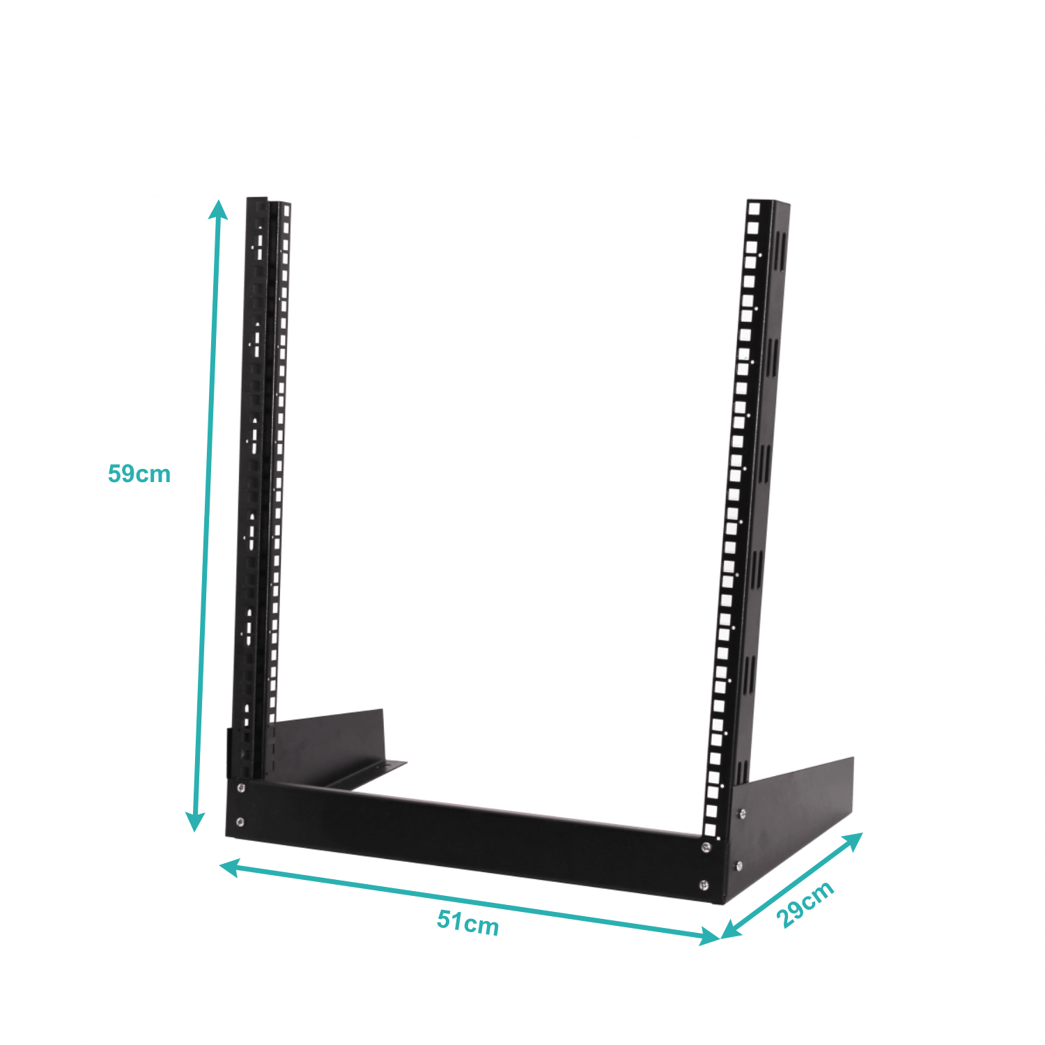 Bastidor LINKMADE 12U, Simple, Negro, 2 Pilares, Altura 59cm, Desarmado 3