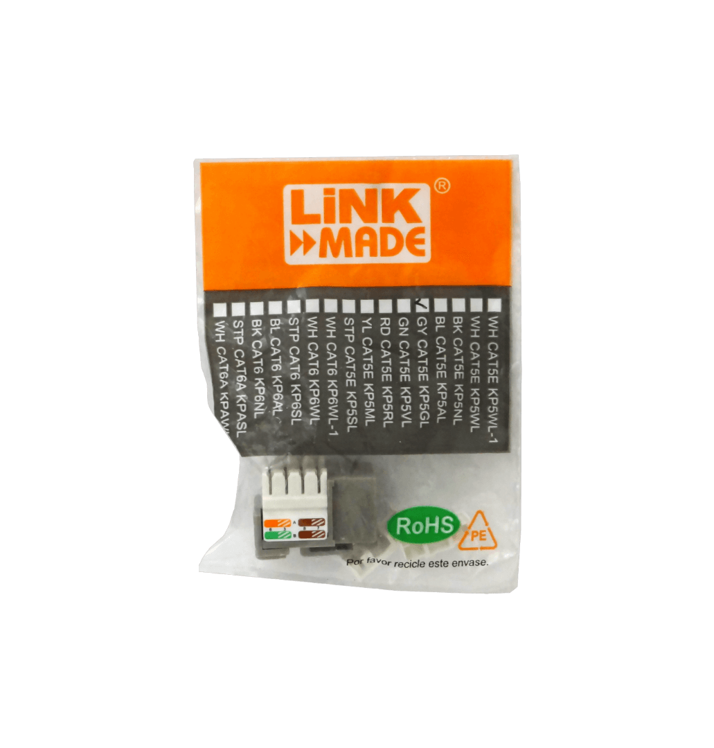 Keystone LINKMADE KP5GL Gris Cat5E UUTP Punchable RJ45 Hembra 1