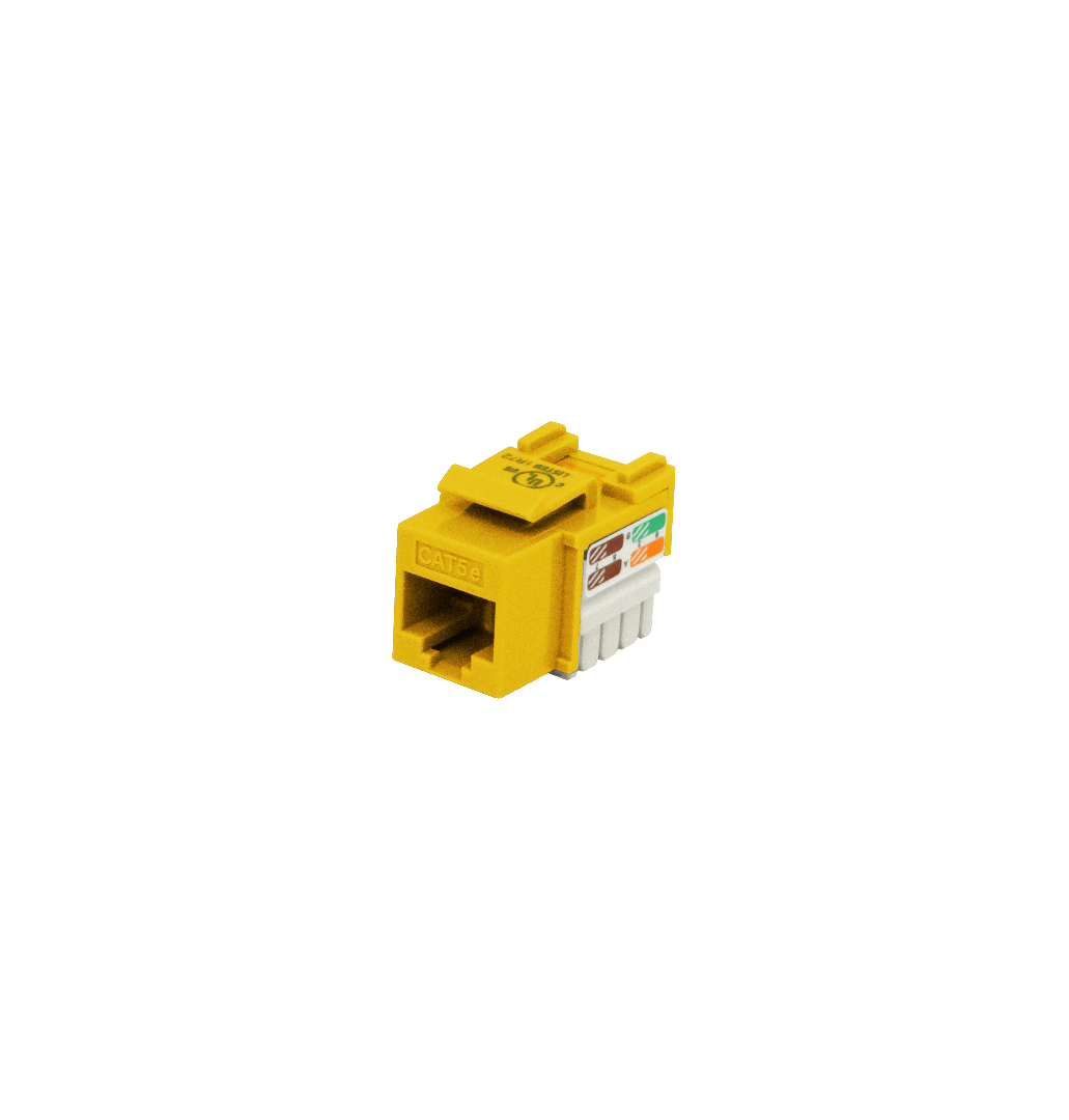 Keystone Punchable LINKMADE KP5ML Cat5E Amarillo U UTP RJ45 Conector Hembra 1