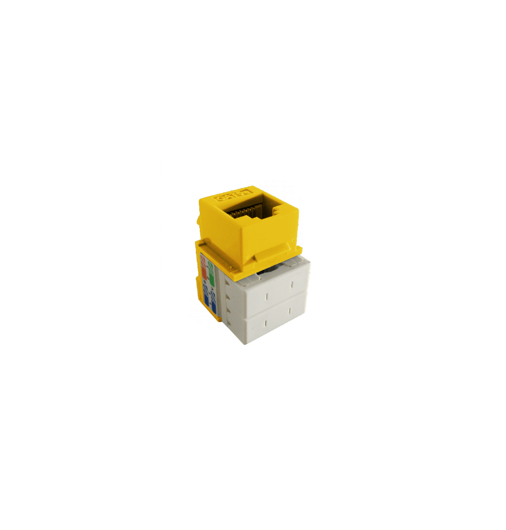 Keystone Punchable LINKMADE KP5ML Cat5E Amarillo U UTP RJ45 Conector Hembra 2