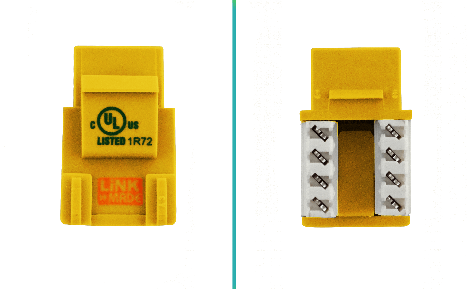 Keystone Punchable LINKMADE KP5ML Cat5E Amarillo U UTP RJ45 Conector Hembra 3