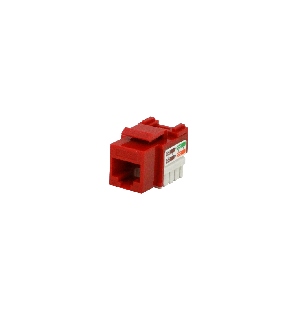 LINKMADE Rojo Cat5E U/UTP Punchable Keystone Conector Hembra RJ45 2