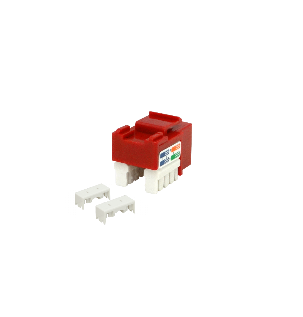 LINKMADE Rojo Cat5E U/UTP Punchable Keystone Conector Hembra RJ45 5