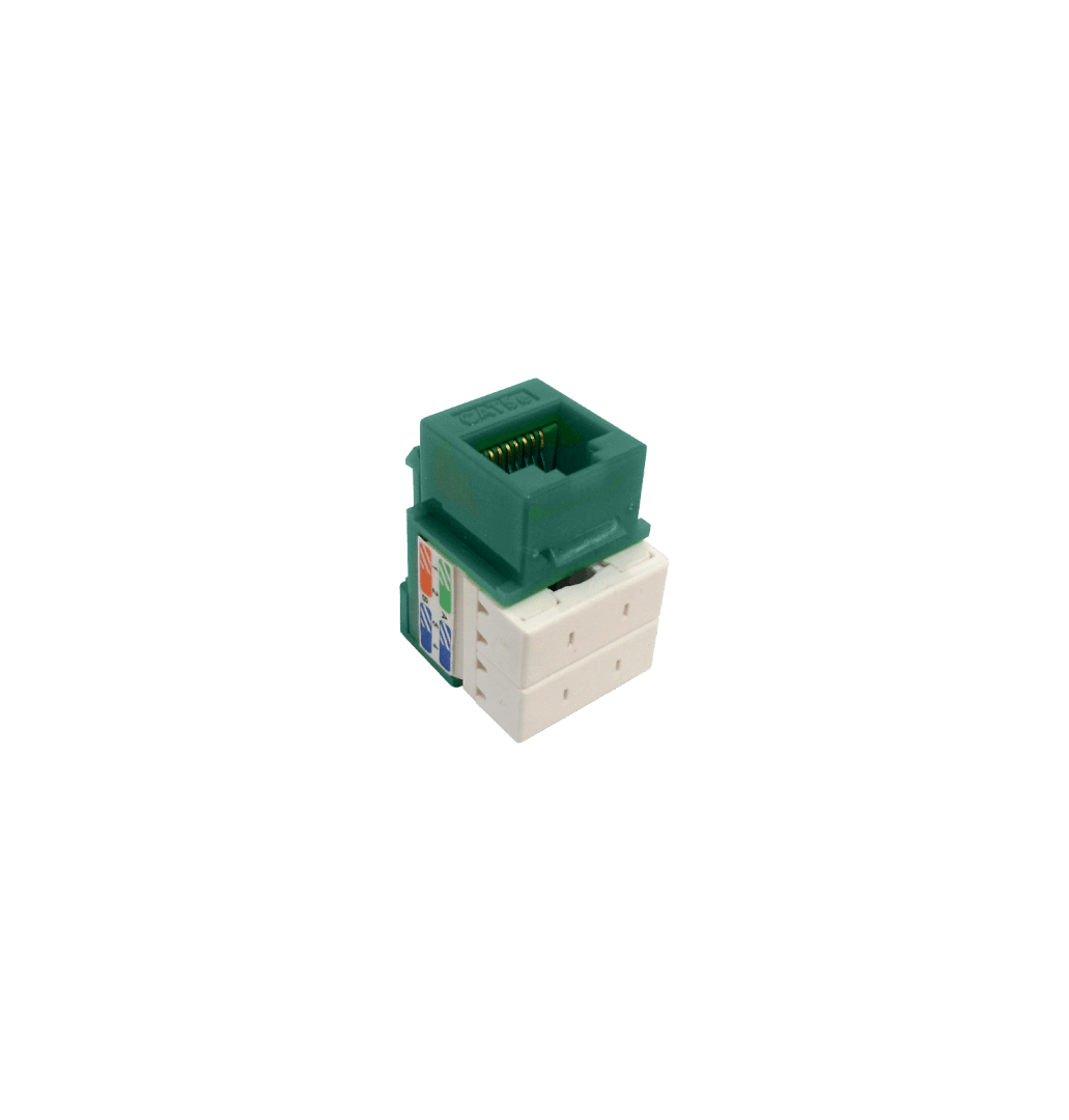 LINKMADE Verde Cat5E U/UTP Punchable Keystone Conector Hembra RJ45 2