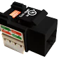 Keystone LINKMADE KP6NL Negro Cat6 U UTP Punchable RJ45 Conector Hembra - Miniatura 2