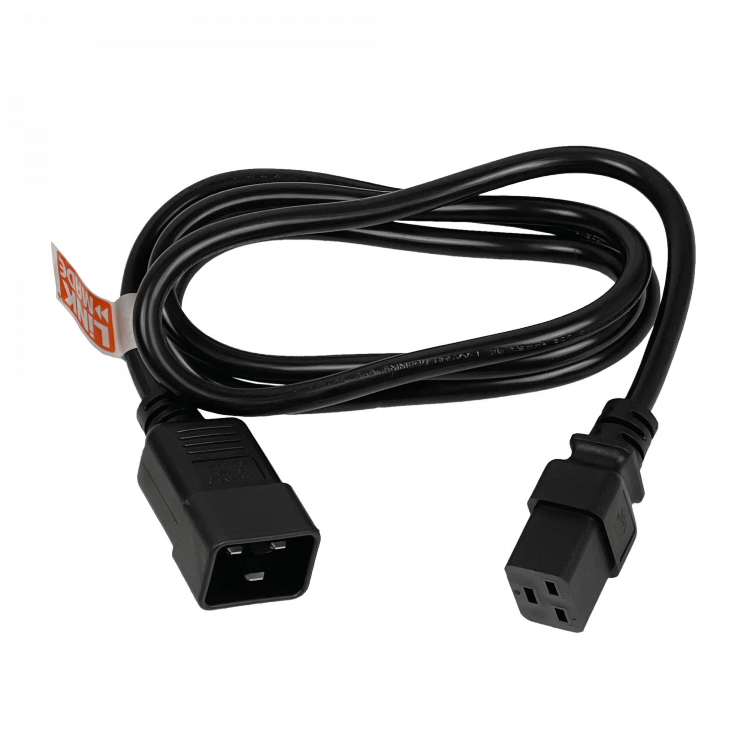 Cable de Poder 140cm LINKMADE C19 Hembra a C20 Macho Negro 16A 3x1.5mm2 1