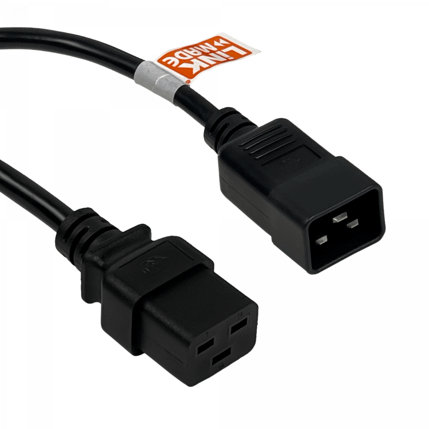 Cable de Poder 140cm LINKMADE C19 Hembra a C20 Macho Negro 16A 3x1.5mm2 3