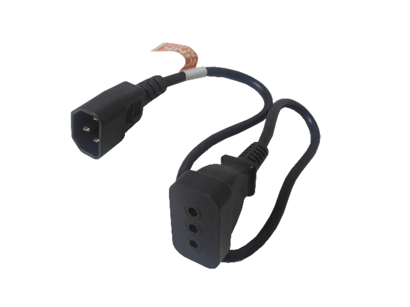 Cable de Poder 60cm LINKMADE Hembra-IH a C14 Macho Negro 6A 3x0.75mm2 1
