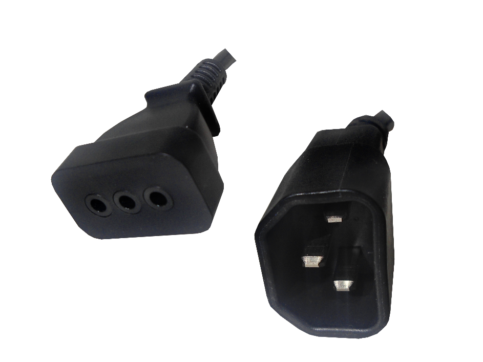 Cable de Poder 60cm LINKMADE Hembra-IH a C14 Macho Negro 6A 3x0.75mm2 2