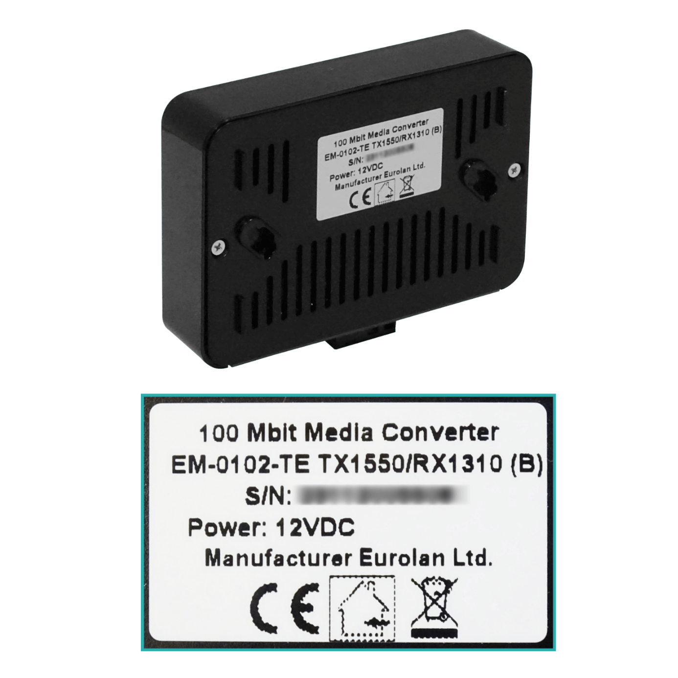 Kit de Conversores de Medios WDM para Fibra Monomodo SC 1310/1550nm 20km 100Mbps - EM-0102-TE 6
