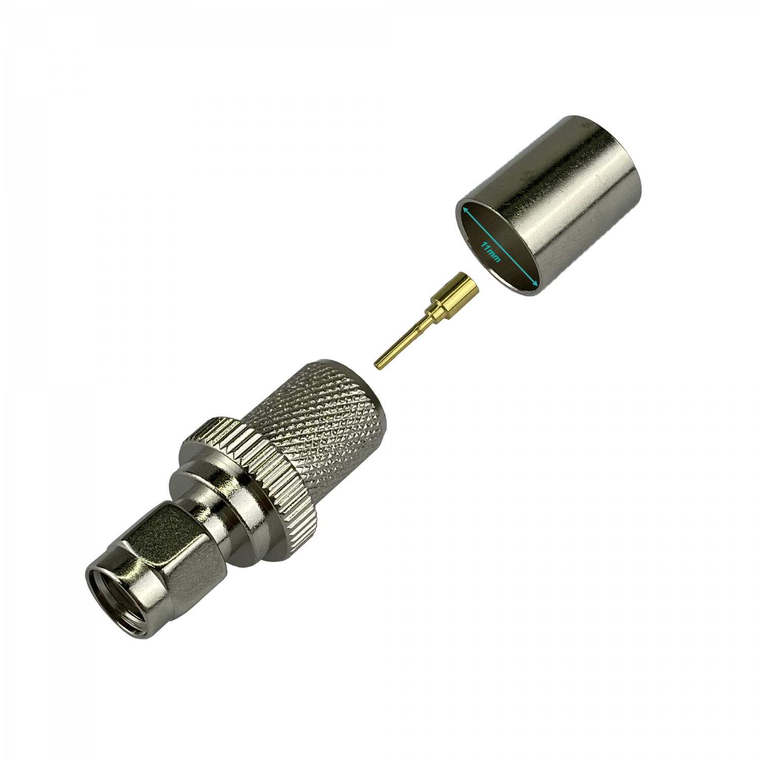 RPSMA-Macho Crimpeable CA400 LMR400 Conector Coaxial Serie-400 1