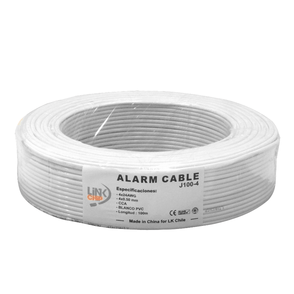 Cable Telefónico 100m, 4C, 24AWG, 2 Pares, Redondo, Aleación CCA, Blanco 1
