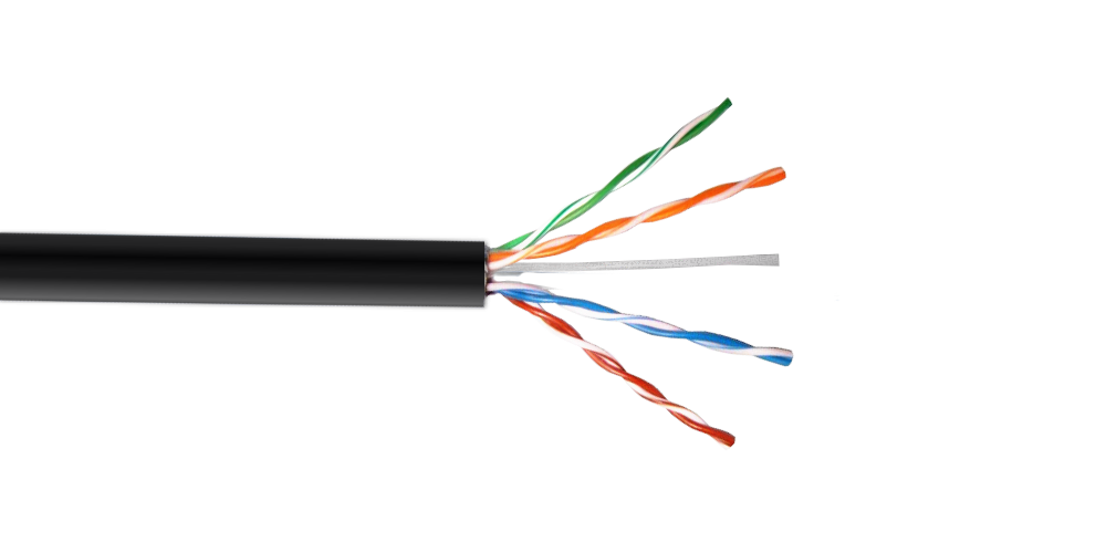 Cable UTP Exterior LINKMADE CBXL-UN1 100m Cat5e Cobre Solido AWG24 Negro HDPE 1