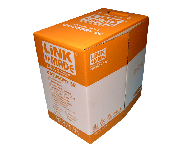 Cable UTP Exterior LINKMADE CBXL-UN1 100m Cat5e Cobre Solido AWG24 Negro HDPE 2