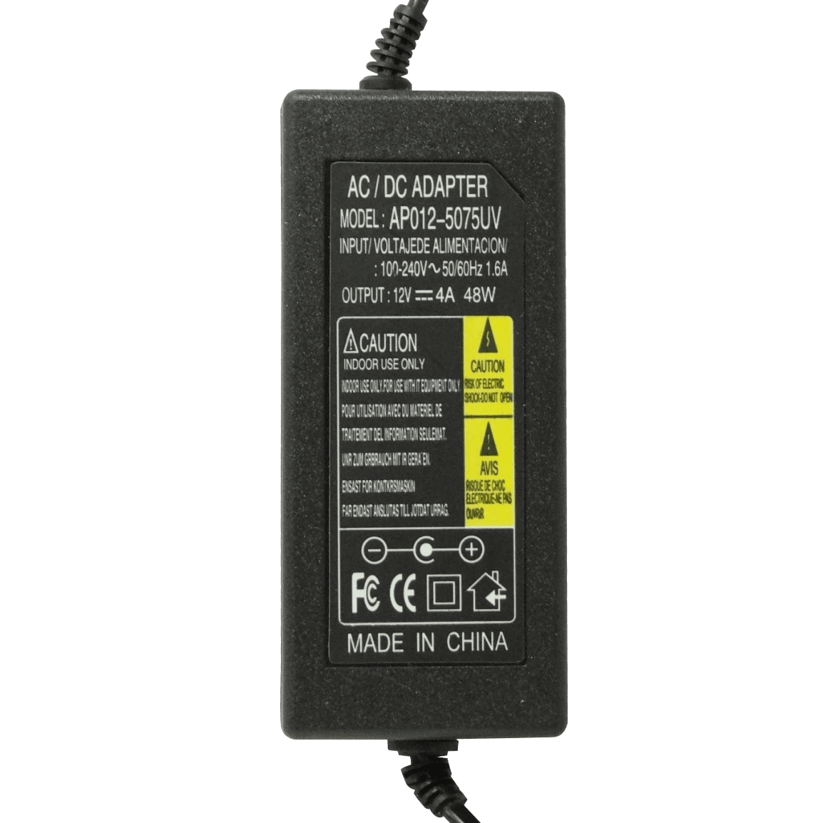 Fuente Switching 12V 4A 48W, Plug 5.5x2.1mm, Plástica para Interior 3