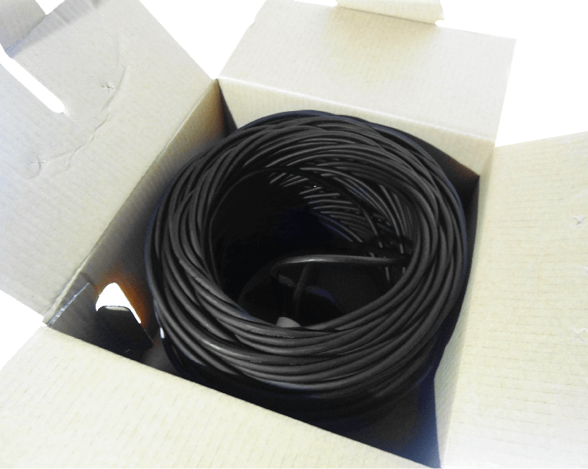 Cable F/UTP Exterior LINKMADE CBXL-SN1 100m Cat5e Cobre Sólido AWG24 Negro PE 1