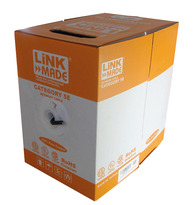 Cable F/UTP Exterior LINKMADE CBXL-SN1 100m Cat5e Cobre Sólido AWG24 Negro PE 3