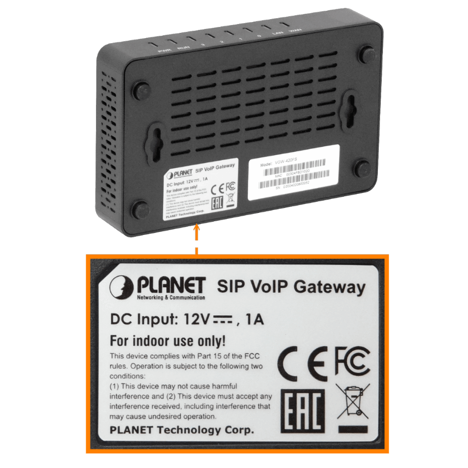 PLANET Router VoIP 4-FXS-RJ11-H 1-100 1-WAN genera 4linea telef analog 4
