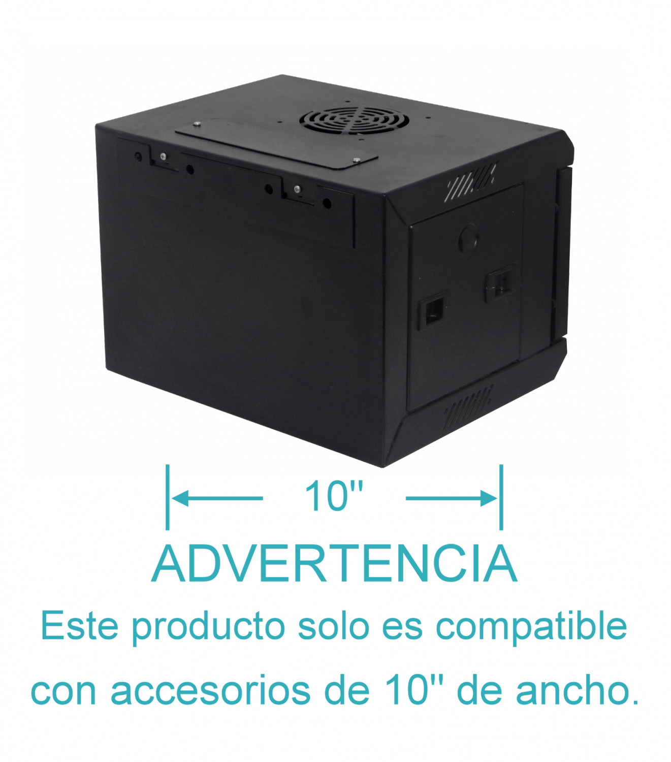 Gabinete Rack LINKMADE RK1004-3L 4U 10 Pulgadas Fondo 30cm Negro Vidrio 1