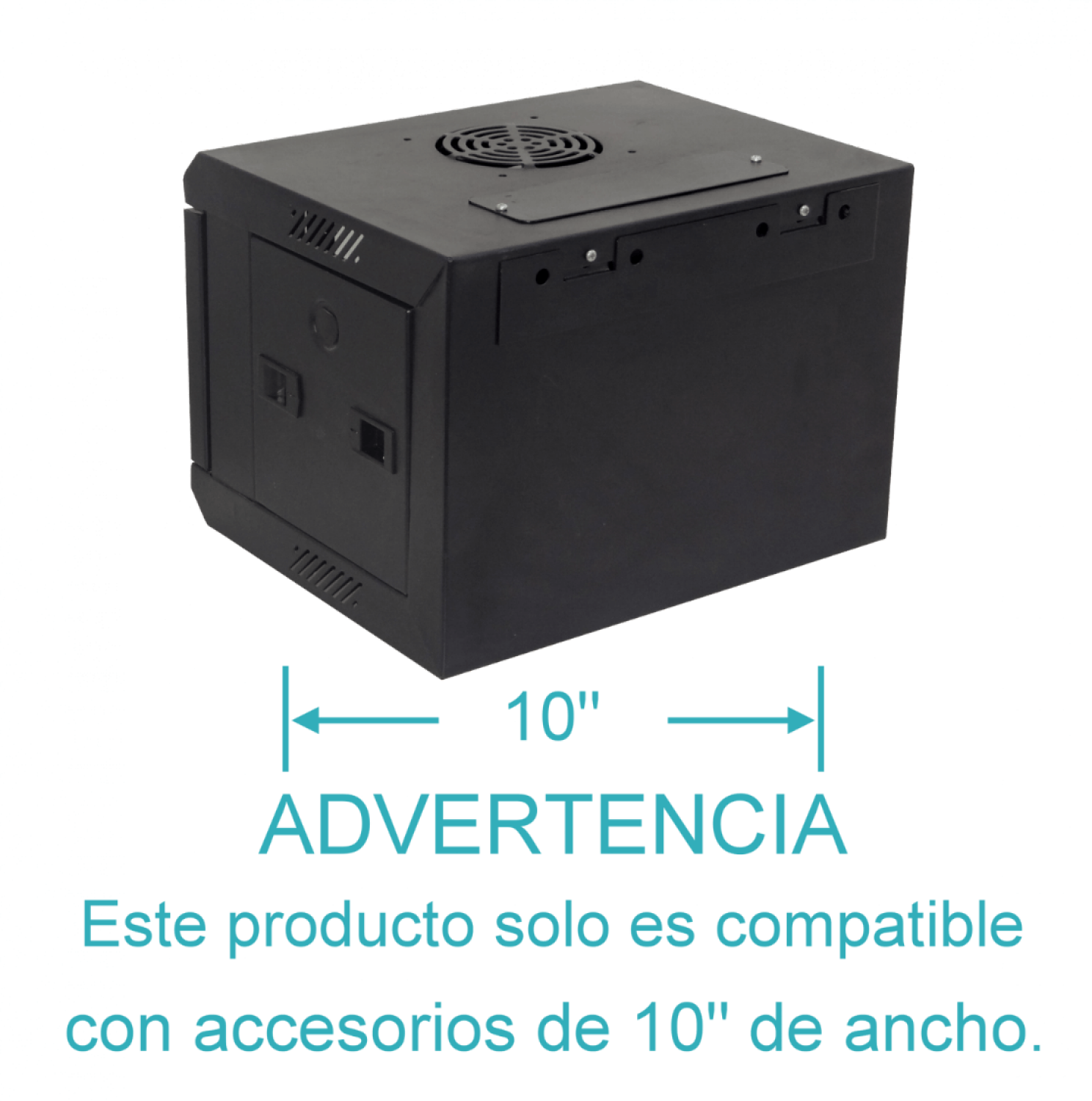 Gabinete Rack LINKMADE RK1004-3L 4U 10 Pulgadas Fondo 30cm Negro Vidrio 3