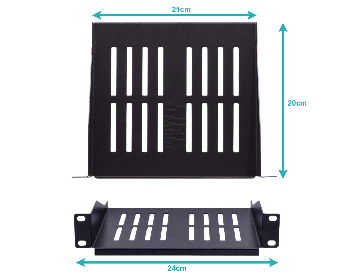 Bandeja Ventilada LINKMADE RB101-2L 1U 10 Pulgadas x 20cm Fondo Acero 1.2mm Angosta 1