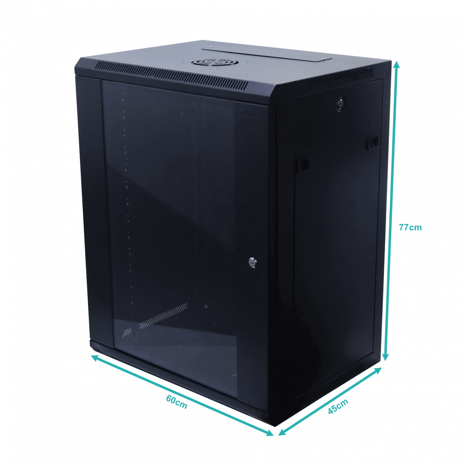 Gabinete Pared LINKMADE RK15-4L 15U Fondo 45cm Negro Incluye 2U 1
