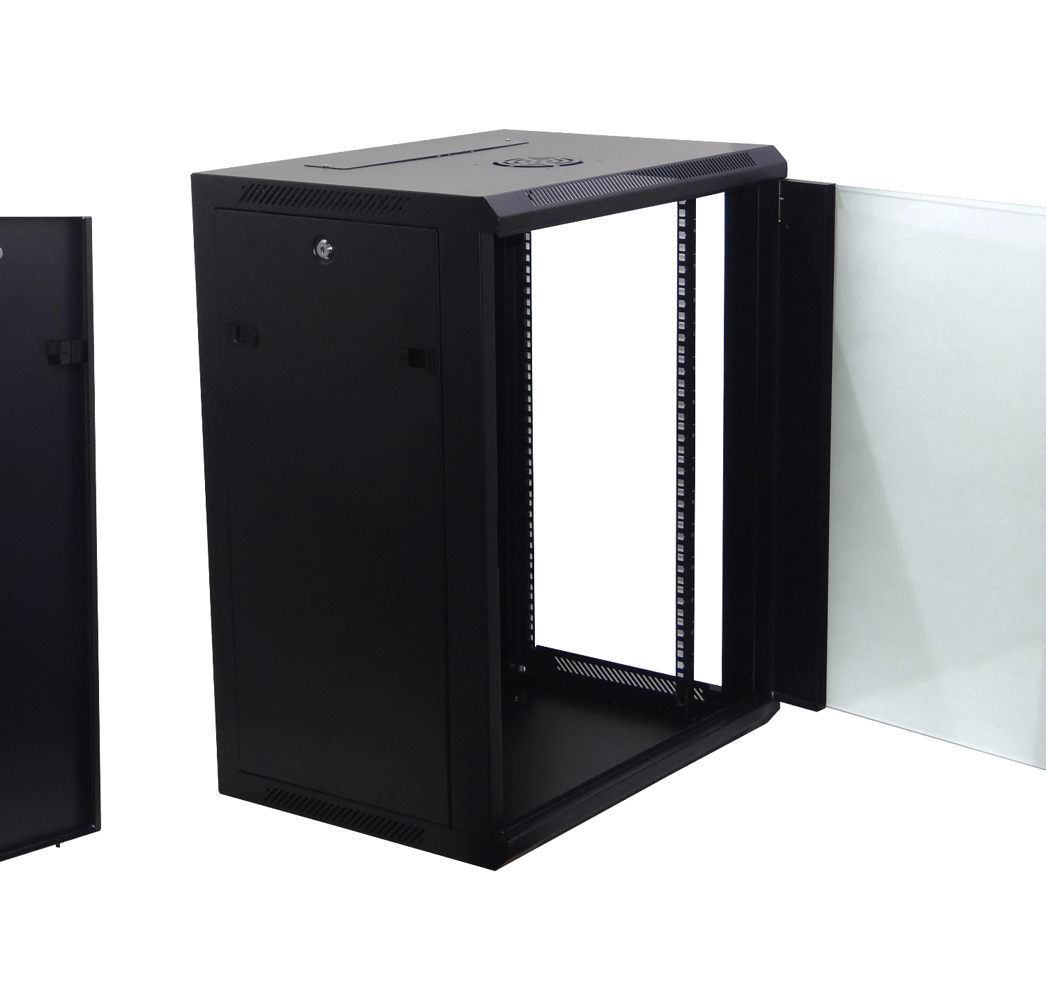Gabinete Pared LINKMADE RK15-4L 15U Fondo 45cm Negro Incluye 2U 7