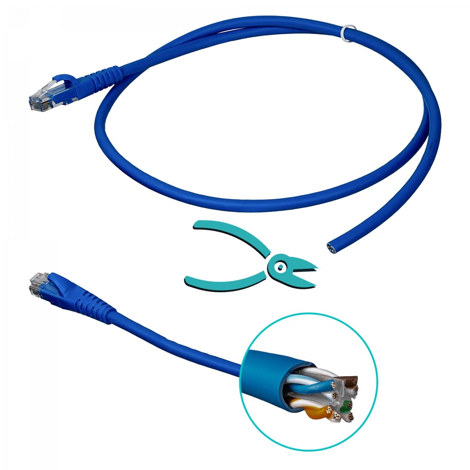 Cable Patch LINKMADE Cat6 Azul LSZH 1 metro Inyectado Multifilar 2
