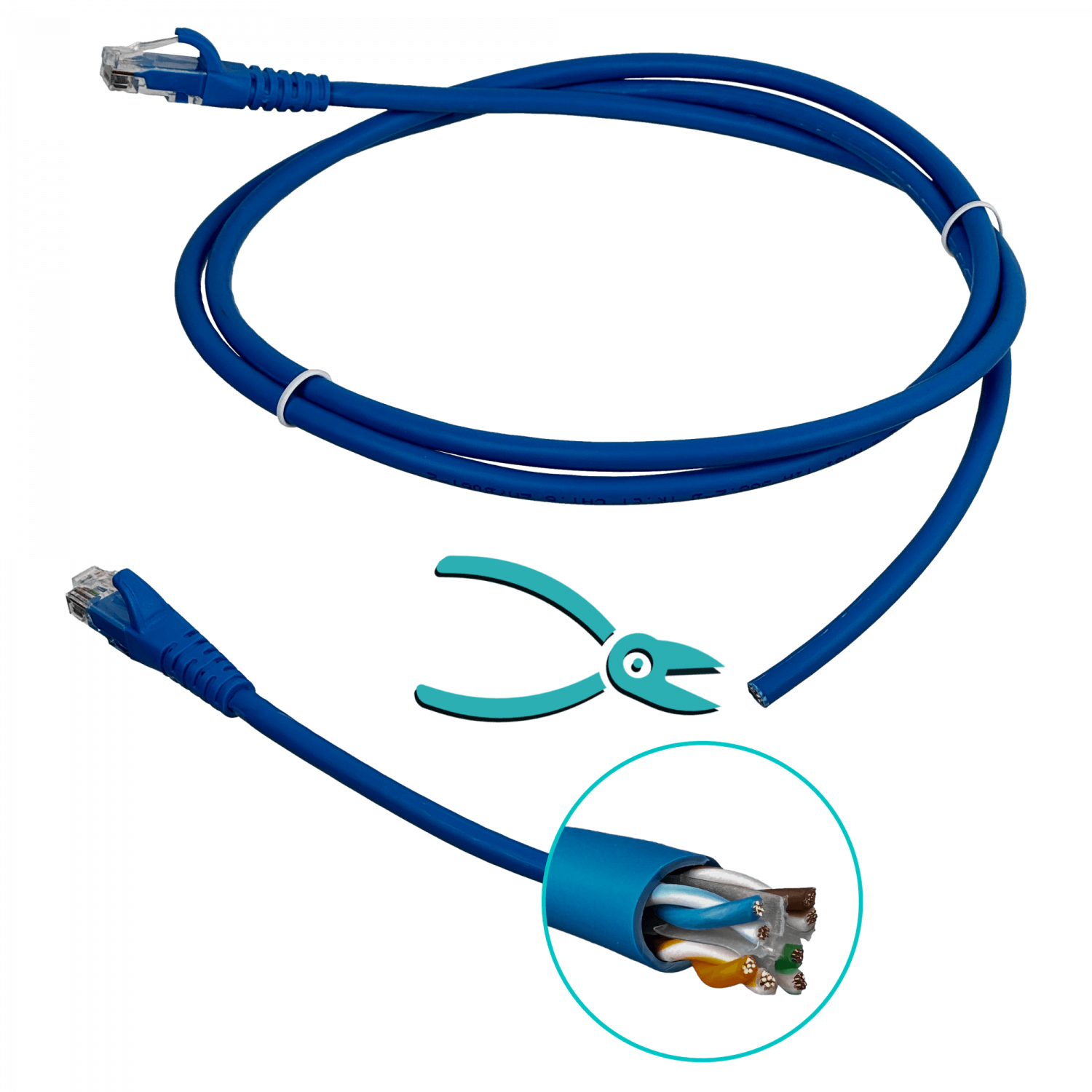 Cable Patch LINKMADE Cat6 Azul LSZH 1.5m Inyectado Multifilar con Conectores de Calidad 2