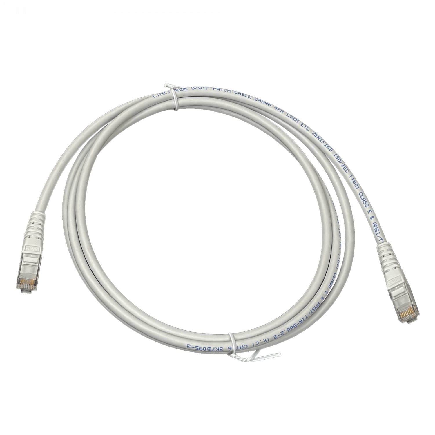 Cable Patch LINKMADE Cat6 Gris LSZH 2m Inyectado Multifilar para Redes de Alto Desempeño 3
