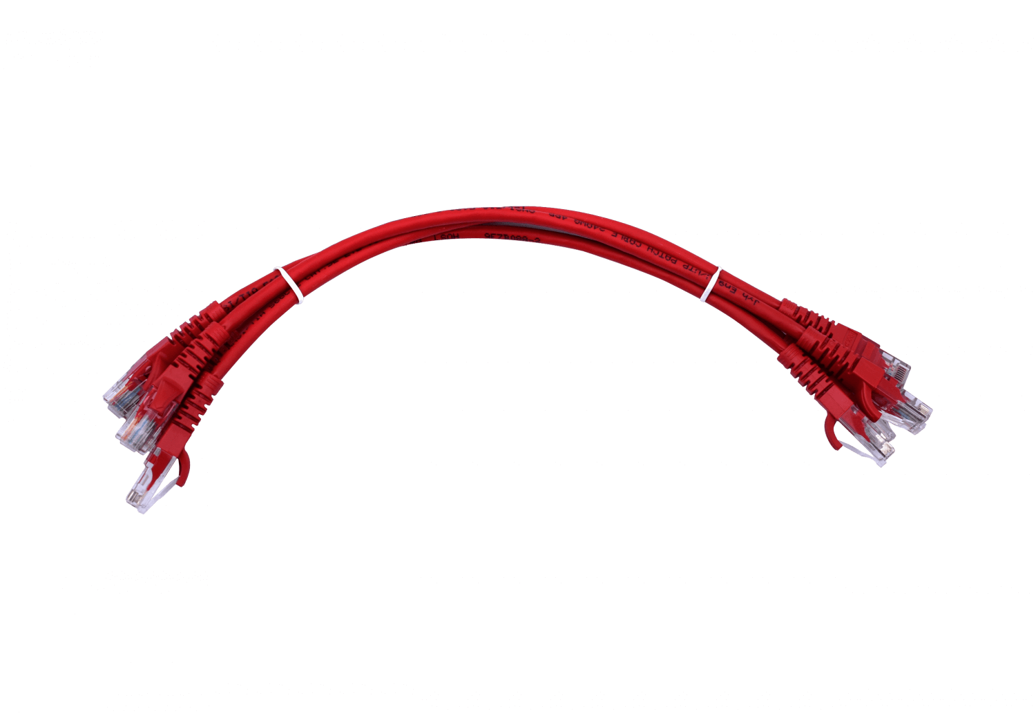 Pack x4 Cable Patch LINKMADE Cat6 30cm Rojo LSZH Inyectado 3