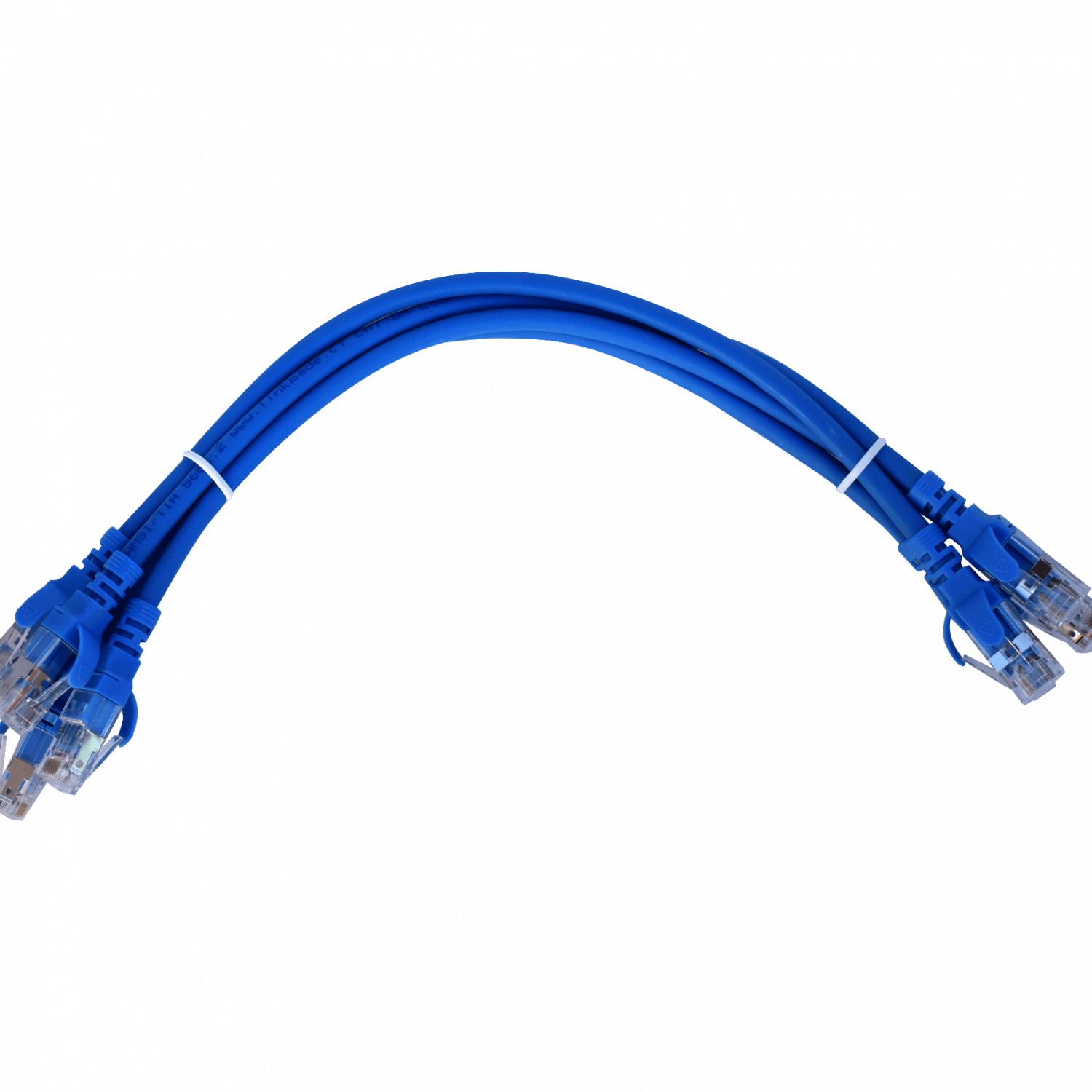 LINKMADE 4un 0,3mt Cat6a U/FTP Azul LSZH Cable Patch Iny Multif 4x30cm 4