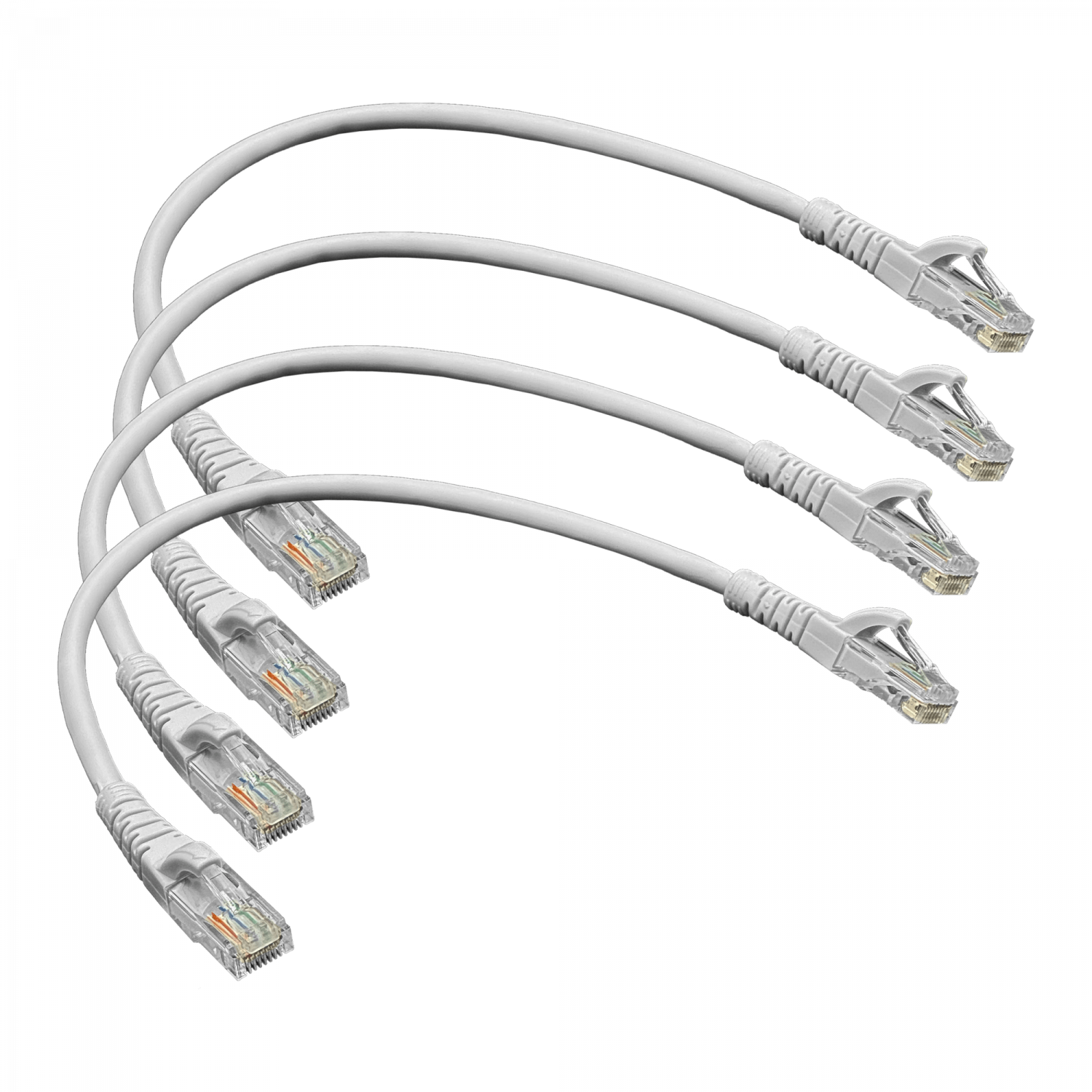 Pack x4 Cable Patch LINKMADE Cat5e Gris 30cm LSZH Inyectado Multifilar 2