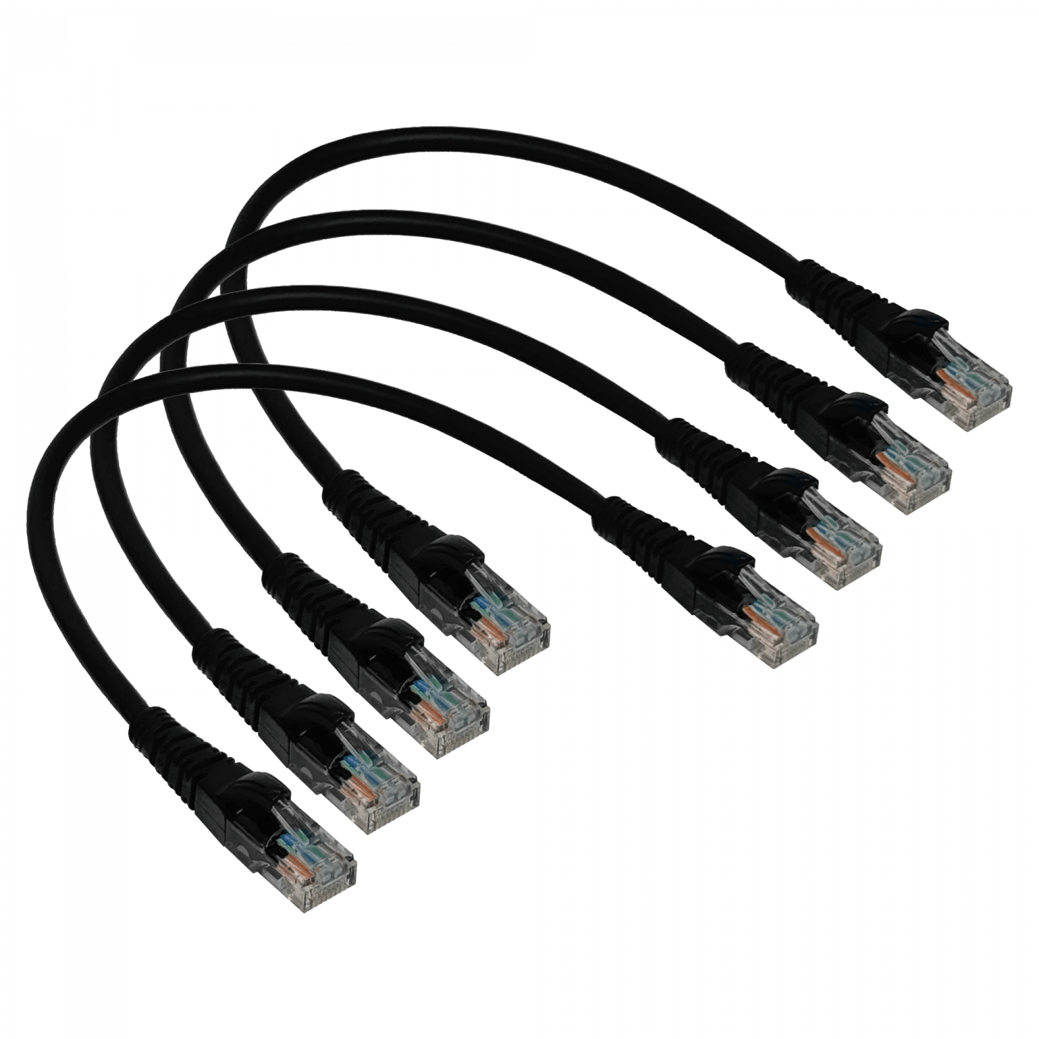 Pack x4 Cable Patch LINKMADE Cat5e 30cm Negro LSZH Inyectado Multifilar 5