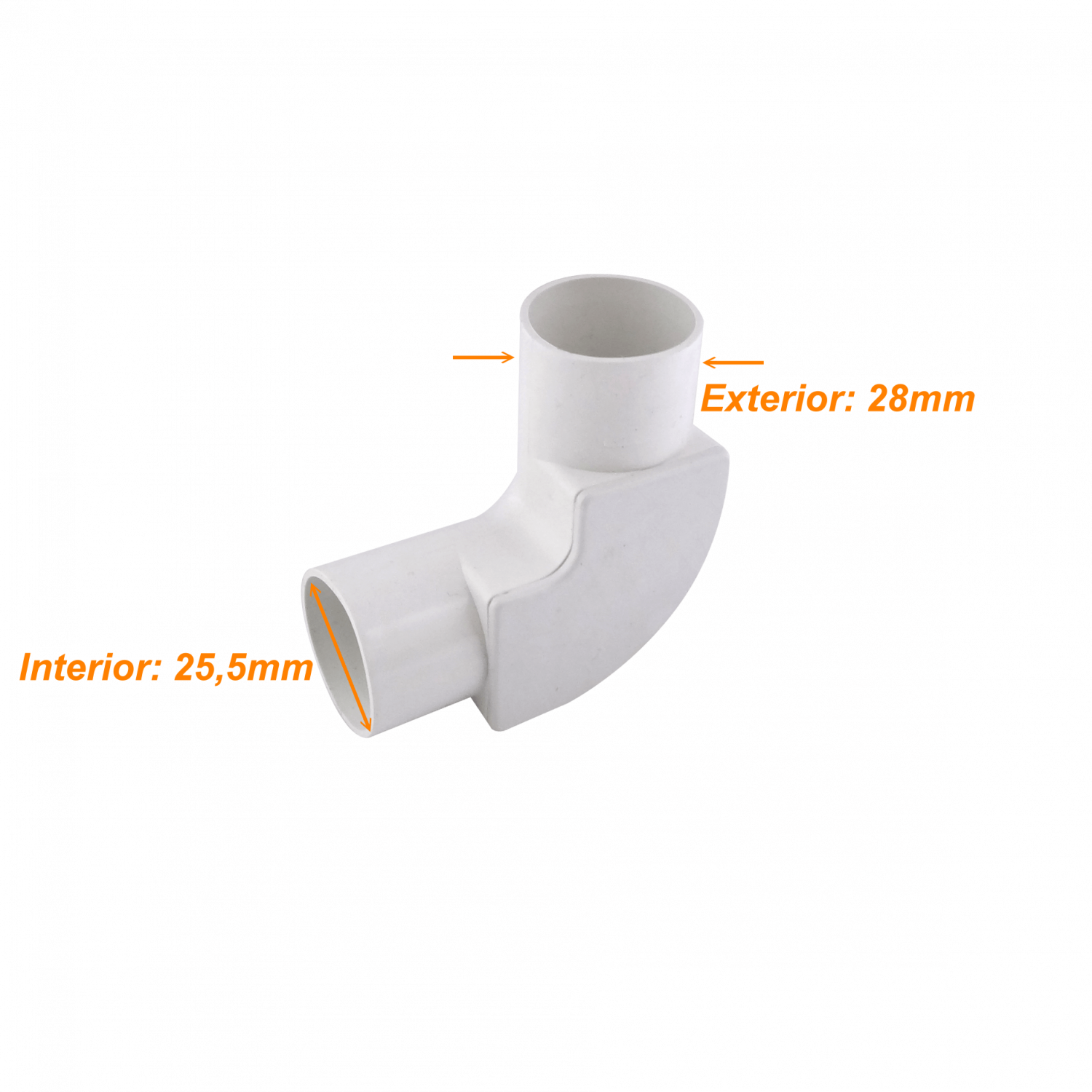 Codo con Tapa LINKCHIP para Tubo PVC Blanco de 25mm 1