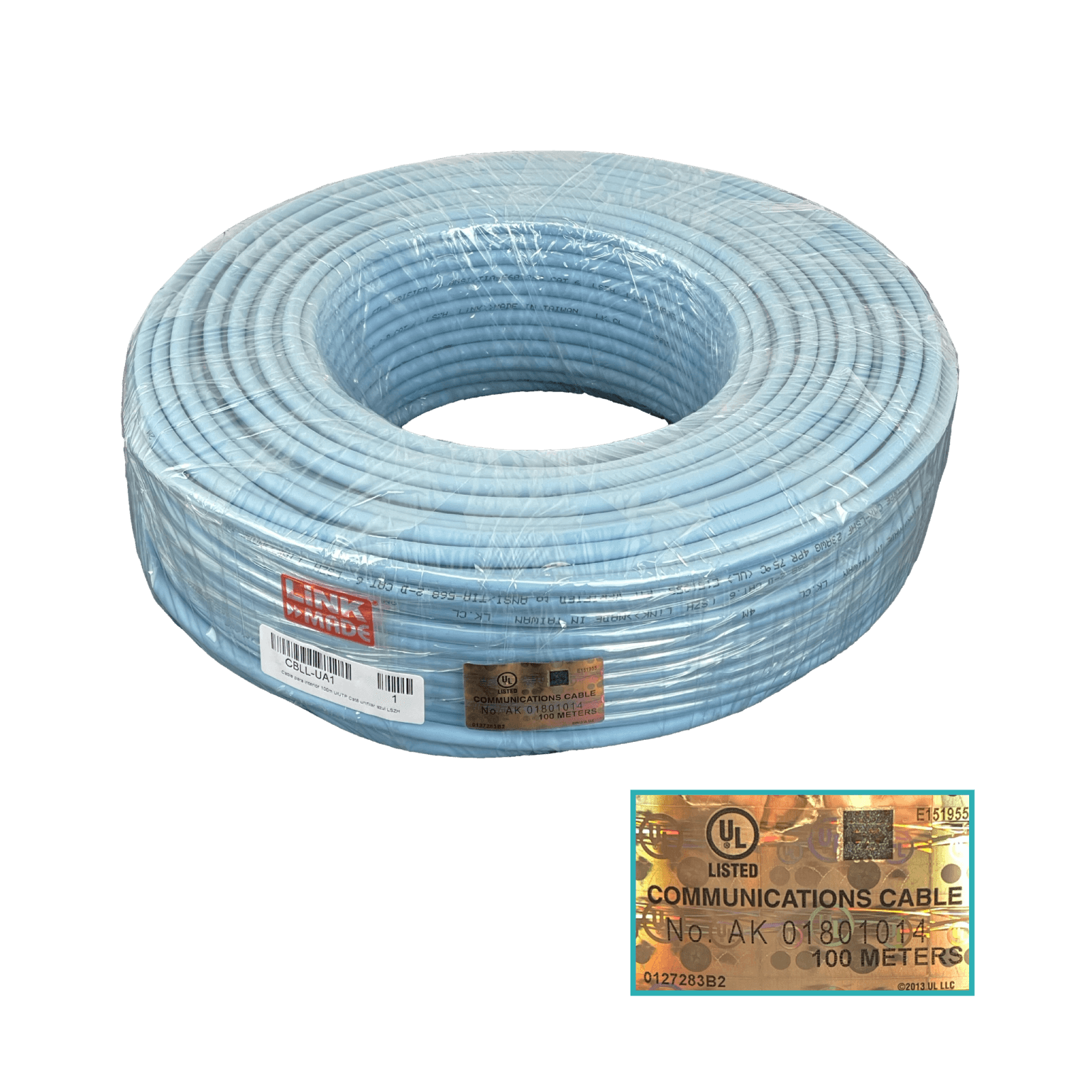 Caja Cable LINKMADE Cat6 UTP Azul 100mt LSZH Unifilar Cobre Taiwan 1