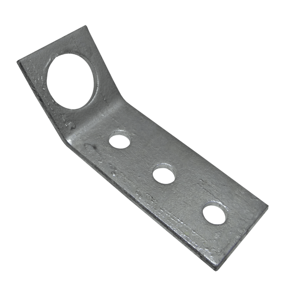 Base Anclaje Vientos LINKMADE MAST-FA Angular Zincado 80x40x3mm con Ojetillo 2