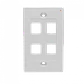 LINKMADE Blanco 4-Keystone Vertical Faceplate 70x114mm - Miniatura 1